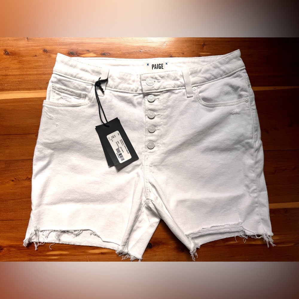 Paige Sarah Longline Shorts 29 Wild White NWT